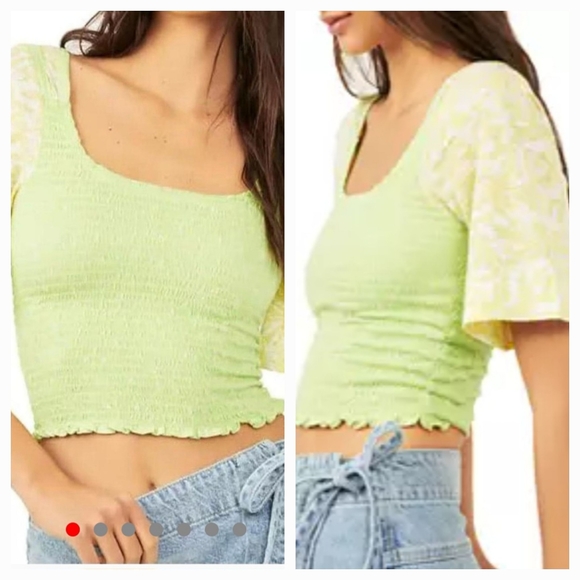 Free People Lime Green Crop Top - Picture 3 of 4